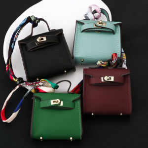 Mini Platinum Lipstick Bag Headphone Bag Cute Bag Hanging Ribbon Bag Charms Keychain for Women Simple Casual Bag Accessorie Gift