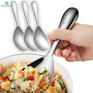 1/3Pcs Stainless Steel Rice Spoon Dinnerware Deepen Thicken Large Capacity Soup Spoon Kitchen Cooking Tools Tableware