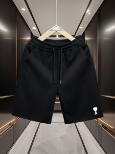 Summer New Love Heart Embroidery Mens Loose American Sport Five-Quarter Casual Straight Leg Couple Sweatpants Breathable Cotton Shorts