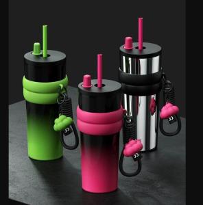 Mug Stainless Premium Sedotan Botol Baja Tahan Karat Terisolasi 710 ml Portabel