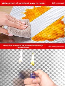 Snowlover | Stove Top Protective Film Oil-Resistant Water-Resistant Fireproof Heat-Resistant Self-Adhesive Thick Aluminum Foil Sticker