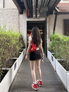 High-Waist Short Black Mini Skirt Perfect for Matching Perfectionist Popchee Original Design Cotton and Elastic Fiber