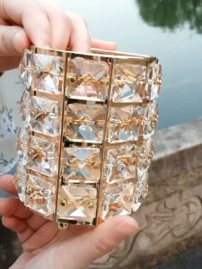 Makeup Brush Storage Holder Glitter Crystal Decorative Pen Organizer Brush Storage Bucket Gold/Silver/Rose gold Metal Bucket