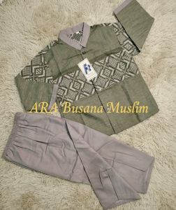 Setelan Koko Anak Laki-Laki Motif songket - Bahan Katun Toyobo - Usia 1-15 Tahun