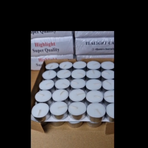 Lilin Tealight Tablet Kaleng Highlight Tekstur Keras 4 jam isi 50 pcs