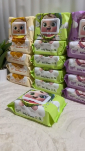 Baby One 10 Packs x 100 Sheet No-Alcohol Gentle Wipes For Baby Wet Wipes Disposable