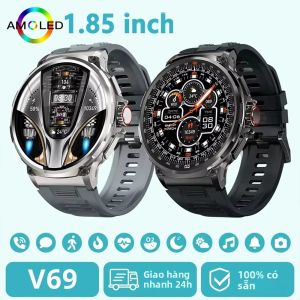 Đồng Hồ Thông Minh Nam New V69 2026 Tích Hợp GPS Pin 710mAh Màn Hình AMOLED HD 1.85 Inch Chức Năng Gọi Bluetooth Theo Dõi Thể Thao Và Sức Khỏe