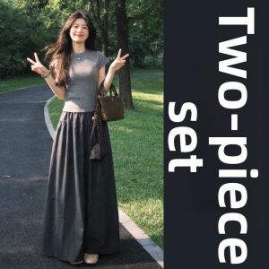 QINWEIYU | Korean Style Complete Set Summer Long Dress