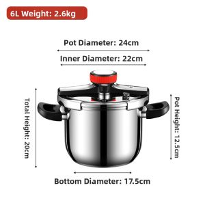 JXIEUM | German High-end Stainless Steel Pressure Cooker Large Capacity