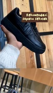 Sepatu Wanita Sneakers Hitam Kulit Pu Premium sepatu wanita sekolah sepatu kerja sepatu wanita dewaasa sepatu anak perempuan sepatu terbaru 2024 sepatu jalan wanita