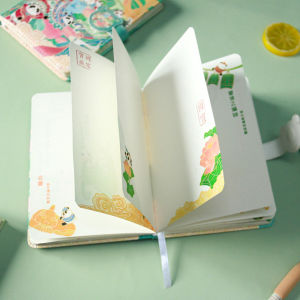 Full Color Page Illustration Notebook Panda Memo Book Stamp Gift Book Lotus Flower Design Creative Trendy Business Notebook