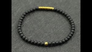 New 4mm Bracelet Men Antique Gold Color Hematite Stone Braclet Natural Wooden Braslet Homme Meditation Beaded Brazalete Pulsera