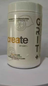 Grit Create Micronized Creatine Monohydrate 450g with Ashwagandha and Beta Alanine Lemon and Lime flavor