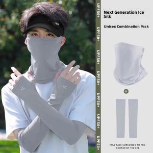 UV Protection Cycling Face Mask Full Face Veil Sun Protection Hat Set
