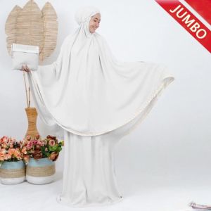 MUKENA AMPLOP Renda Premium Mukenah Dewasa JUMBO Hyget Polos All Size Free Tas Traveling
