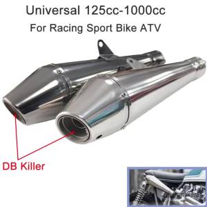 Ống Pô Bằng Thép Không Gỉ Mạ Crôm 38-51mm Dành Cho Xe Tay Ga Xe Máy Thể Thao Đường Phố Xe Đua 125cc-1000cc Và ATV Nâng Cấp Hiệu Suất