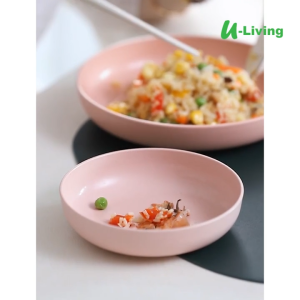 Alat Dapur Serbaguna Piring Makan Jerami Besar Bulat /Piring Saji Makanan Kue Lauk Dapur