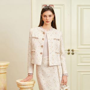 BADINA | Áo Blazer Ngắn Elegance Với Khóa Rhinestone