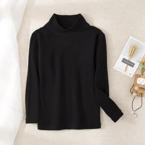 Áo Sơ Mi Lót Lông Cừu Dày Hai Mặt Cổ Cao Cho Nữ Mùa Đông 2024 Áo Chui Đầu Dài Tay Ôm Vừa Vặn Màu Trơn Thường Ngày