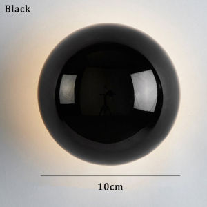 Modern Round Wall Light Black Silver LED Wall Lamp Bedroom Living Room Hallway Corridor Stairs Sconce Mood Lighting Room Decor