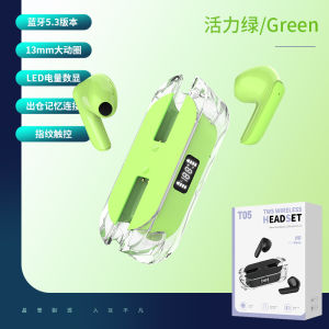 PESTON T05 TWS Bluetooth Wireless Earphones Sports In-Ear Display Stereo Sound Full Transparent Charging Case Half In-Ear