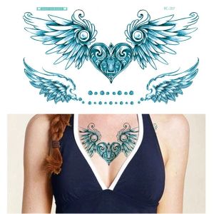 BC-207 Temporary Tato Temporer Tattoo Tahan Air Motif Sayap Burung Biru