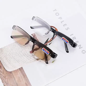 +150 To +200 Half-Rim Reading Glasses Men and Women Crystal Glass Lens Presbyopia Glasses with Grade