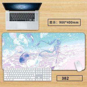 Bandai | Hatsune Miku Lớn Miếng Lót Chuột Anime Game Meiko Kagamine Hoạt Hình Máy Tính Để Bàn Thảm Cao Su Bàn Phím Phụ Kiện