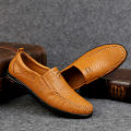Clohoo mens fashionable handmade sole, soft and comfortable, suitable for womens business style, 46 split, smooth leather, with rubber outsole. 