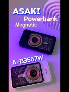 Asaki Power Bank 10000 mAh Magnetic Wireless Charge&PD พาวเวอร์แบงค์ 10000 mAh ชาร์จเร็ว มี (มอก.) รุ่น A-B3567w รับประกัน 1 ปี