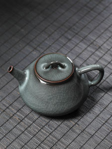 Ấm Trà Sứ Xanh Ấm Đơn Gốm Sứ Băng Nứt Thủ Công Long Tuyền Dụng Cụ Pha Trà Kungfu Pha Trà Bằng Đá Gáo Lọc Cổ Điển Gia Dụng