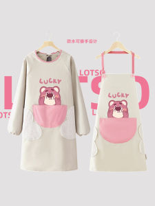 Waterproof Oil-resistant Long-sleeve Apron Thin Model Kitchen Household New 2025 Wipe-hand Cover Clothes Womens Dirty-proof Cooking Summer