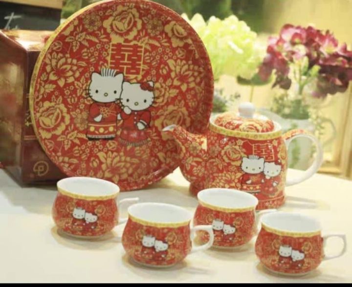ceramic Tea set mugs teapot Hello! kitty Mug Set With Teapot