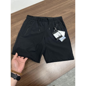 OUMULONG | Mens Ice Silk Black Sport Shorts 5 inch