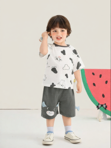 CUTEPANDAS | Bộ Đồ Hè In Hình Thú Cưng Cho Bé