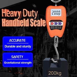 200kg/441Lb Digital Crane Scales Industrial Hanging Scale Hook Scale Handheld Luggage Scale Heavy Duty Electronic Mini Crane Scale Industrial