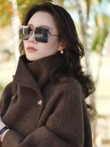 ทันสมัย Pure Color มีเข็มขัด หลวม เสื้อโค้ท ผู้หญิง ฤดูหนาว แจ๊กเก็ต สตรีทสไตล์ Icon 2023 อินเทรนด์ ผ้าห่อเอว เสื้อโค้ท