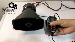 Speakers Loud 7-Sound Police Siren Air Horn Megaphone Tone Mic PA System Emergency Amplifier Hooter Car Warning Alarm Car Horn