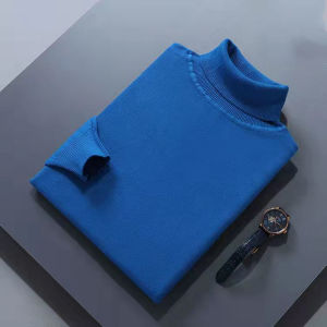 Cashmere Cotton Blend Turtleneck Men Pullover 2025 Autumn Winter High Collar Jumper Jersey Hombre Pull Homme Knitted Sweater