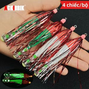 Ackibbik 4 Phát Sáng Mực Jig Móc Mồi Câu Cá Nước Mặn Với Thiết Kế Ô Tôm Cho Mực Nang Và Câu Cá Đại Dương