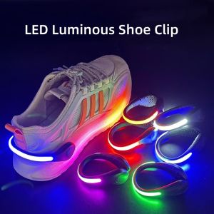 LED Luminous Shoe Clip Light Outdoor Running Cycling Bicycle RGB Novelty Lighting Safety Night Warn Lamp Glowing Zapato Ciclismo