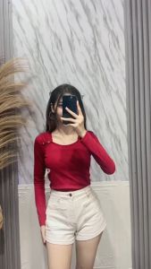 BRIEE FASHION - ZUZU TOP RIB ATASAN WANITA / SWEATER POLOS WANITA -PN