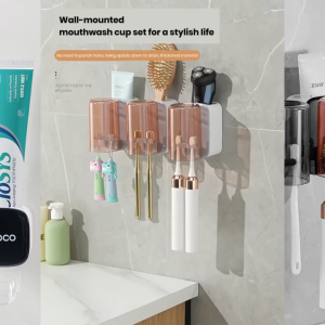 [SG InStock] ECOCO Toothbrush Holder Cup Set Holder + Cup 牙刷架杯組 牙刷架 + 杯子 - Automatic Toothpaste Dispenser 自動牙膏分配器