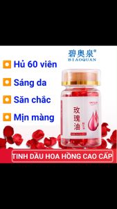 Hủ Chứa 60 Viên Tinh Dầu Hoa Hồng Vitamin E BIAOQUAN – Chống Lão Hóa Da Se Khít Lỗ Chân Lông Dưỡng Da Sáng Mịn Màng