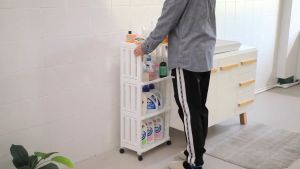 ☑️🚚【SG Ready Stock】Kitchen Bathroom Cart Rack 2/3/4 Tier Multipurpose Slim Practical Cart with Roller Storage Rack to Save Space 浴室置物架