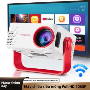 Máy Chiếu Mini Thông Minh HD 1080P Không Dây WIFI LED Di Động Rạp Hát Tại Nhà Ngoài Trời Phát Video Từ Điện Thoại Di Động Có Điều Khiển Từ Xa
