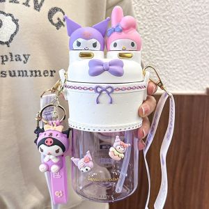 LS Botol Minum Anak Sanrio 3D 2in 1 Botol Minum Sedot Teguk 700ml kuromi Melody