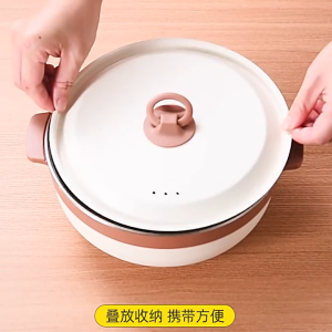 Malay Plug!! 2.5L Large Capacity Portable Electric Cooker Foldable Detachable Non-Stick Multi Cooker Travel Camping Hot Pot for Boiling Steaming & Soup