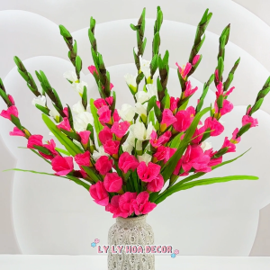 Cành lay ơn đủ màu hoa dơn trang trí để bàn khách ban thờ. Hoa Lụa Decor