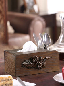 Elegant Wooden Tissue Box Remote Controller Organizer Desktop Storage Box Personalized Living Room Home Decorative Item